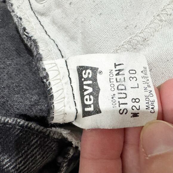 Vintage Levi’s 550 Jeans Orange Tab Black Denim Student Fit 28x30 80s/90s - Picture 7 of 7